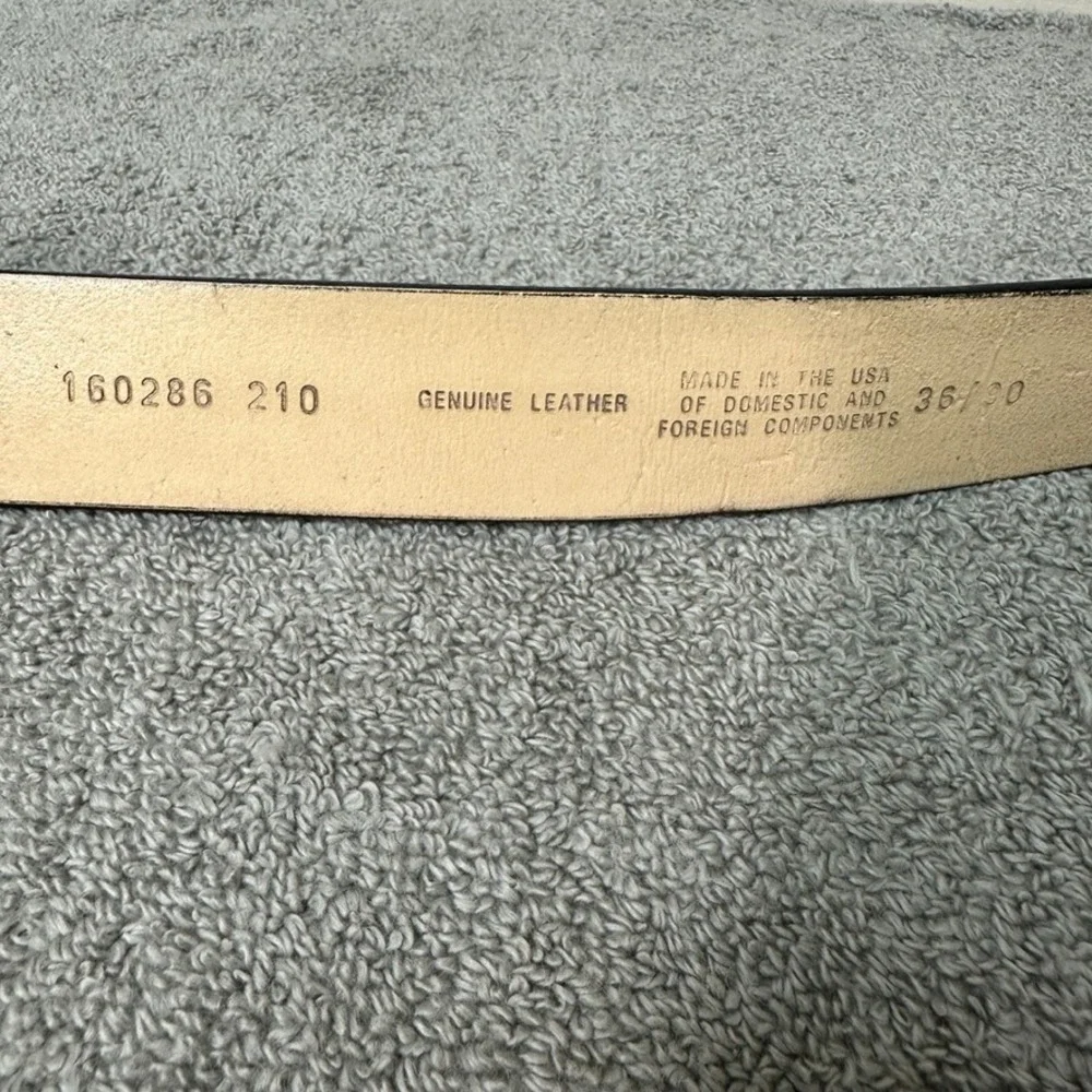 Vintage Brown Tooled Leather Belt Mens 36 Western Basketweave Made in USA 160286